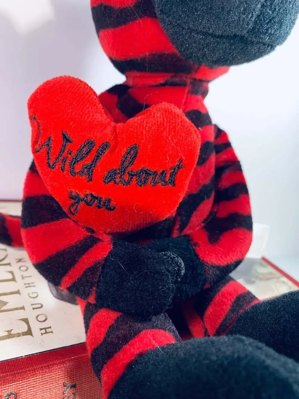 Red and black striped Zebra Wild about You plush Burton & Burton Valentines